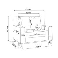 Poltrona Corino 82cm Viana Viero - 3