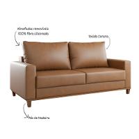 Sofá 3 Lugares Corino 180cm Living Chanel Viero - 4