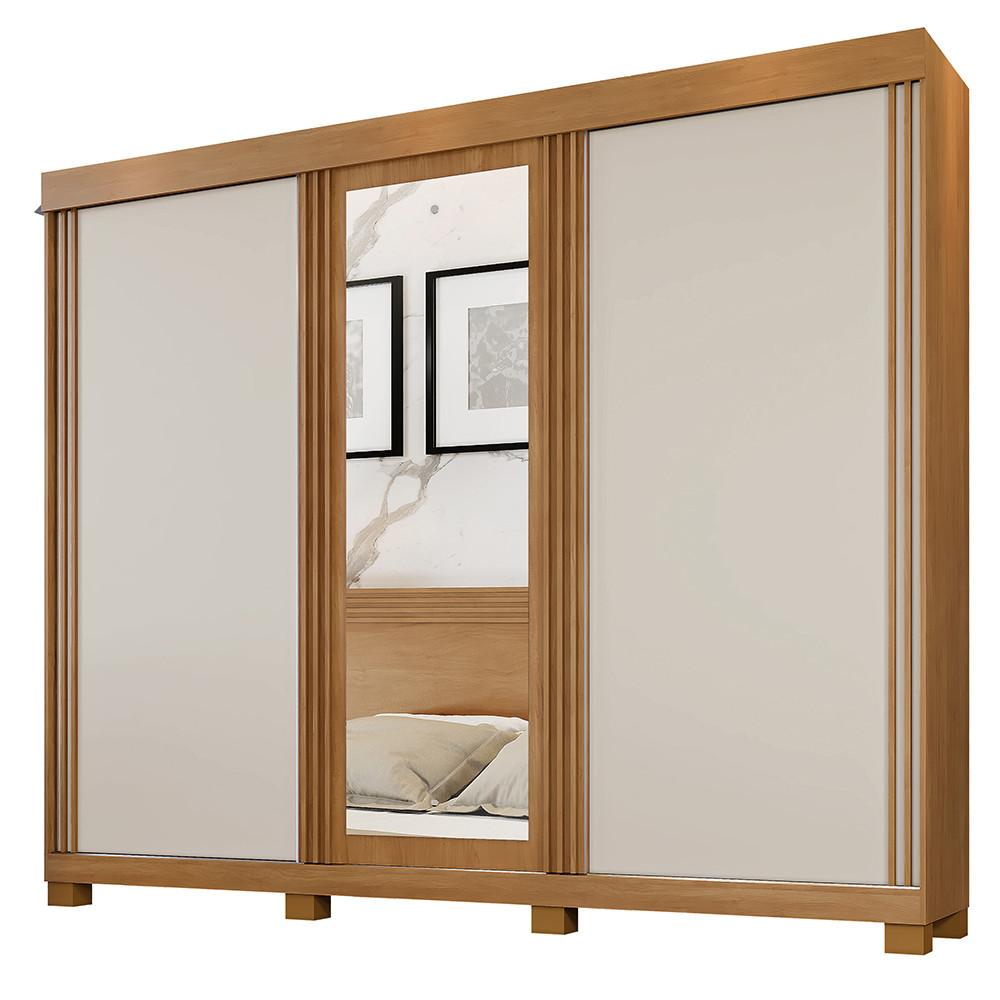 Guarda Roupa Casal Flex com Espelho 3 Portas e Pés Siena Benetil - 2