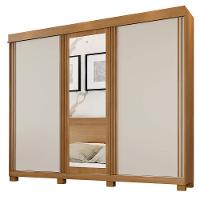 Guarda Roupa Casal Flex com Espelho 3 Portas e Pés Siena Benetil - 2