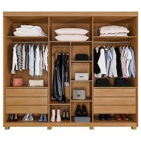 Guarda Roupa Casal Flex com Espelho 3 Portas e Pés Siena Benetil - 3