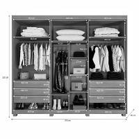 Guarda Roupa Casal Flex com Espelho 3 Portas e Pés Siena Benetil - 4