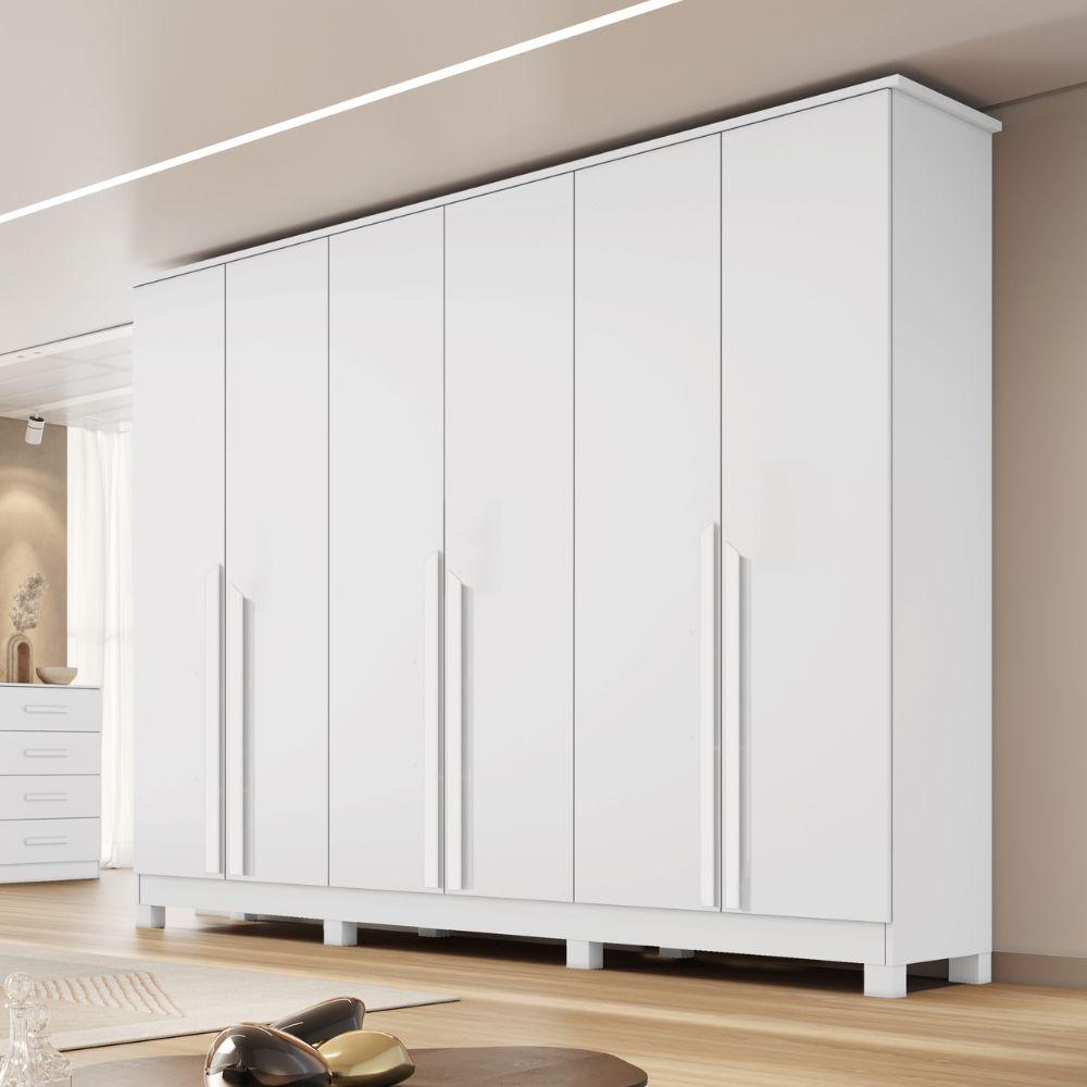 Guarda Roupa Casal 6 Portas com Pés em MDF Bianca Bianchi - 1