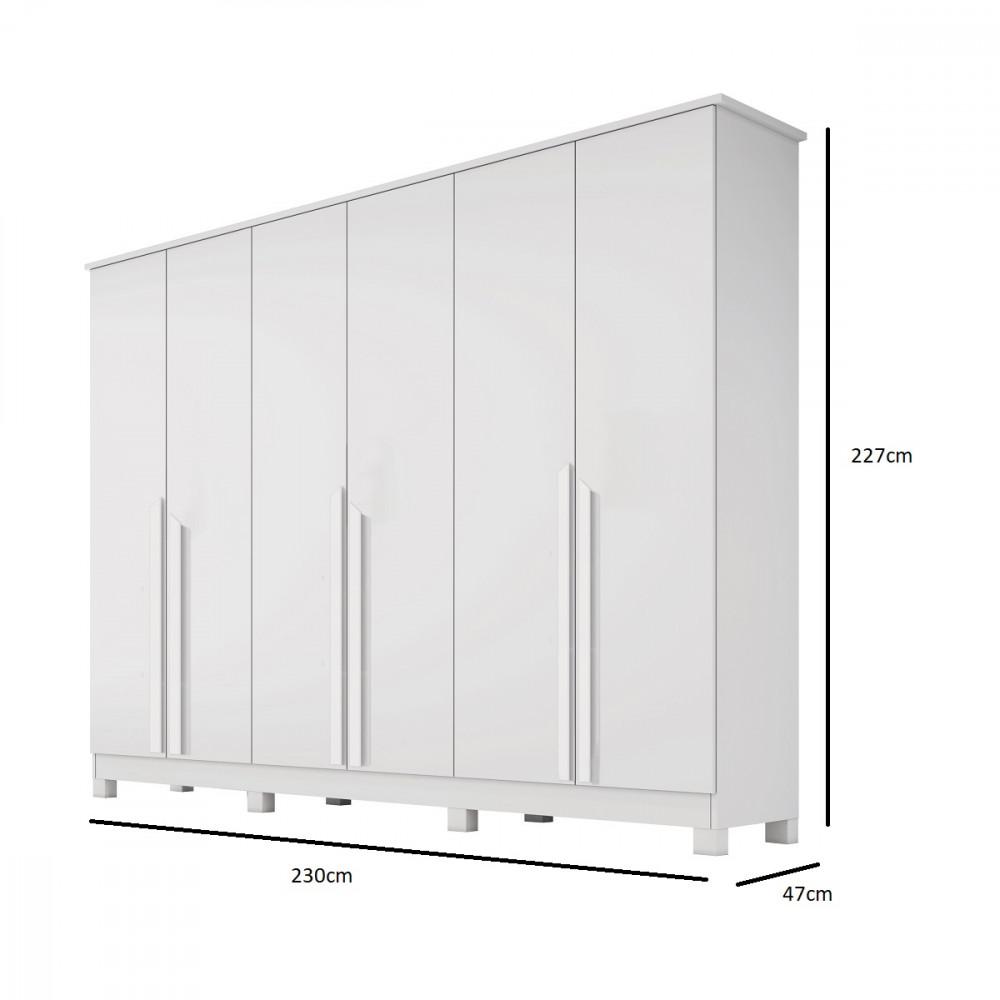 Guarda Roupa Casal 6 Portas com Pés em MDF Bianca Bianchi - 4