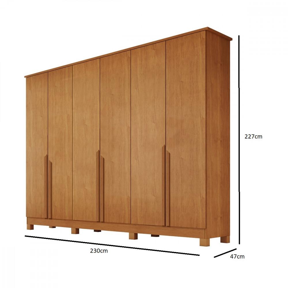 Guarda Roupa Casal 6 Portas com Pés em MDF Bianca Bianchi - 4