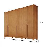 Guarda Roupa Casal 6 Portas com Pés em MDF Bianca Bianchi - 4