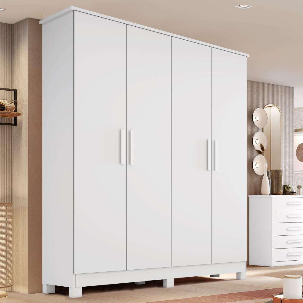 Guarda Roupa Solteiro 4 Portas com Pés em MDF Nina Bianchi - 1