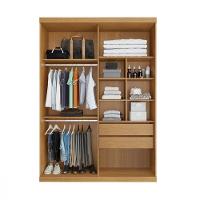 Guarda Roupa Solteiro com Espelho 2 Portas de Correr em MDF Buzios Bianchi - 3