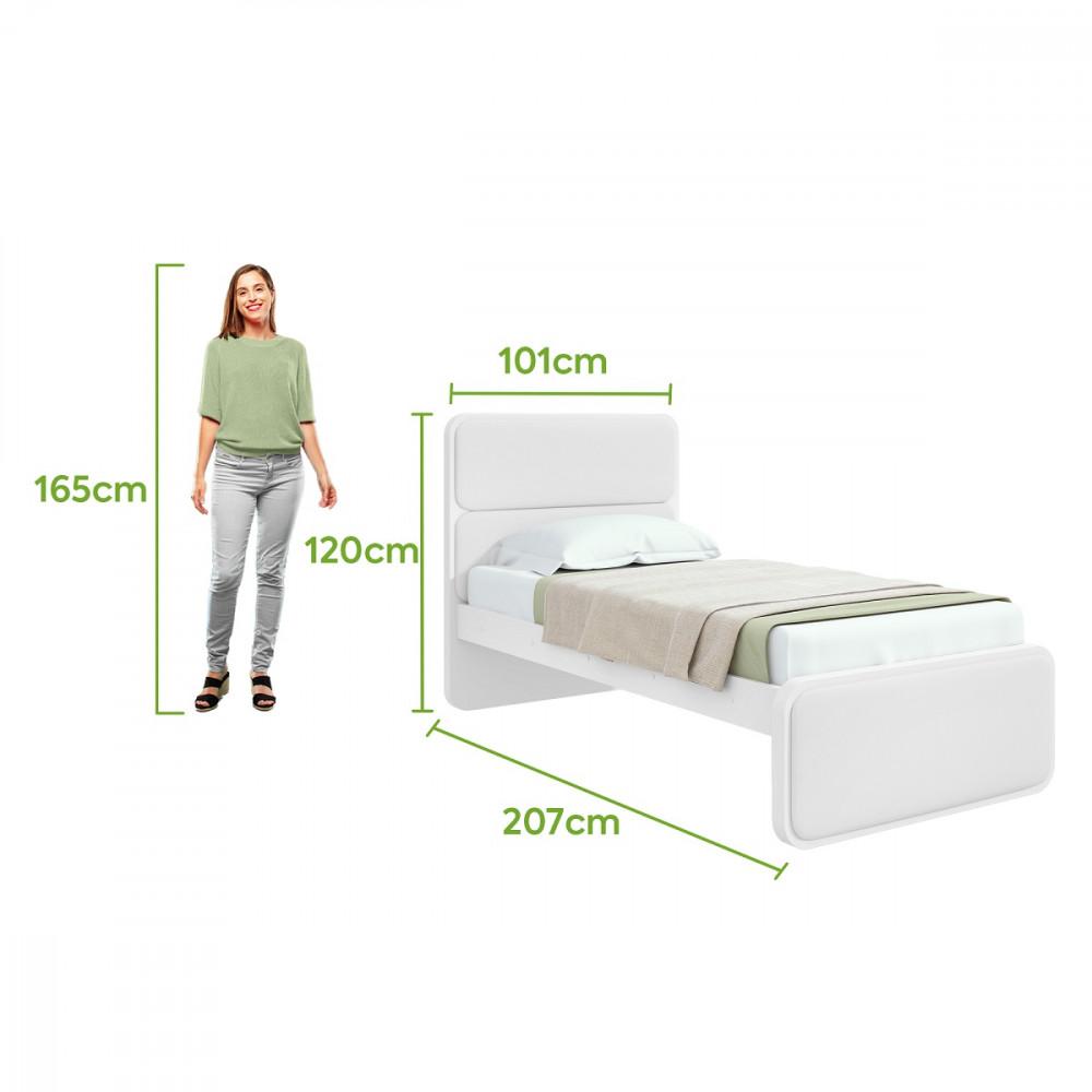 Cama Solteiro 90cm em MDF Loop Lopas - 3