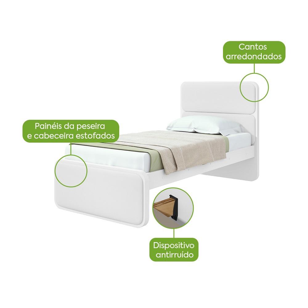 Cama Solteiro 90cm em MDF Loop Lopas - 4