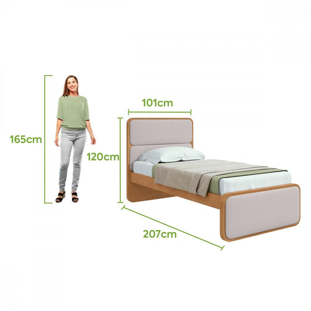 Cama Solteiro 90cm em MDF Loop Lopas - 3