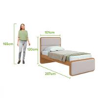 Cama Solteiro 90cm em MDF Loop Lopas - 3