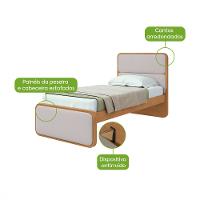 Cama Solteiro 90cm em MDF Loop Lopas