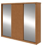 Guarda Roupa Casal Flex Ripado Espelho 3 Portas de Correr MDF Ollie Lopas - 2