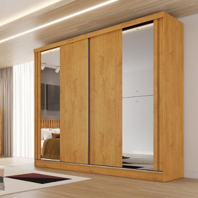 Guarda Roupa Casal Flex com 2 Espelho 2 Portas de Correr Em MDF Monterey Made Marcs