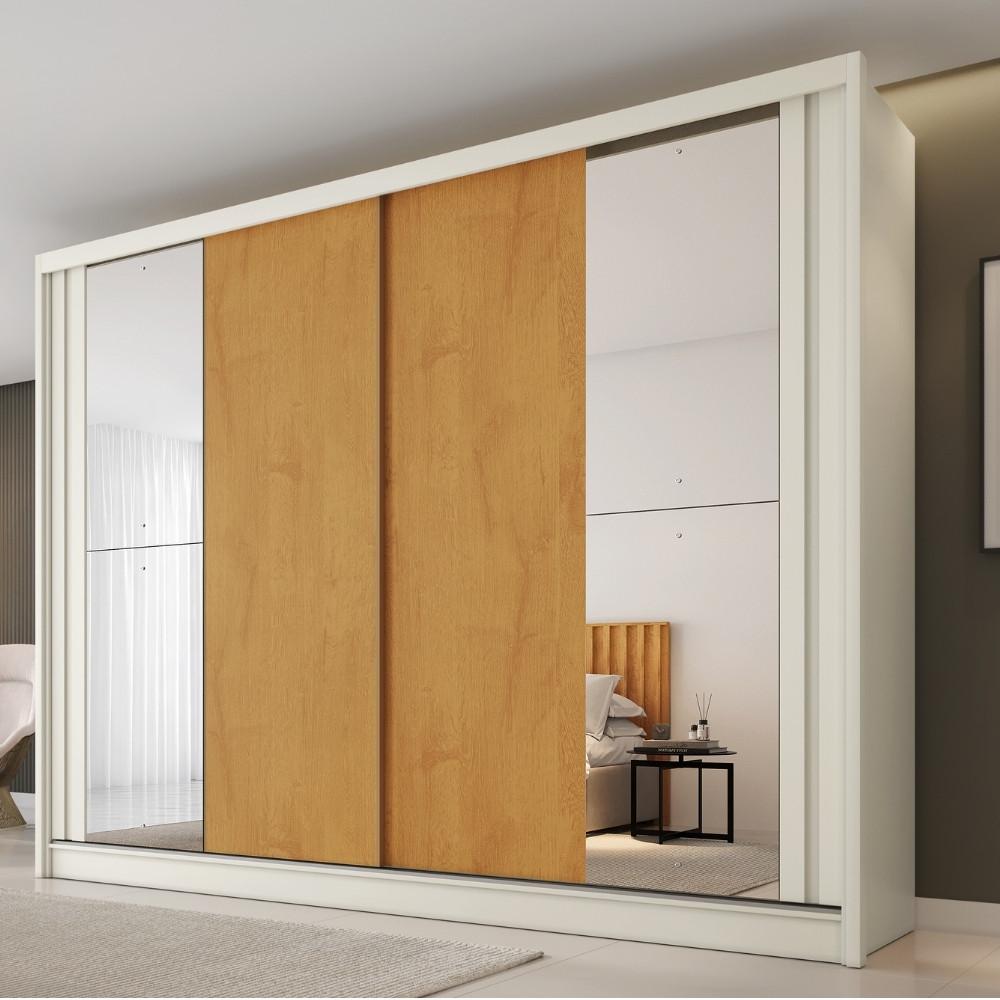 Guarda Roupa Casal Flex com 2 Espelho 2 Portas de Correr Em MDF Monterey Made Marcs - 6