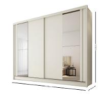 Guarda Roupa Casal Flex com 2 Espelho 2 Portas de Correr Em MDF Monterey Made Marcs
