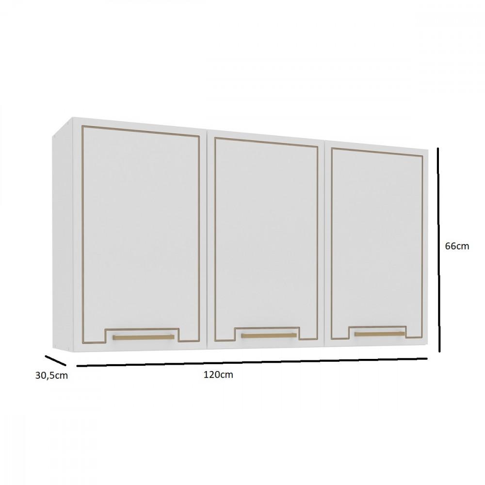 Armário Aéreo 3 Portas Amara Politorno Moveis - 3