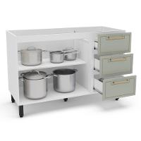 Balcão 2 Portas 3 Gavetas sem Tampo Amara Politorno Moveis - 2