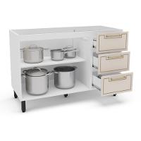 Balcão 2 Portas 3 Gavetas sem Tampo Amara Politorno Moveis - 2