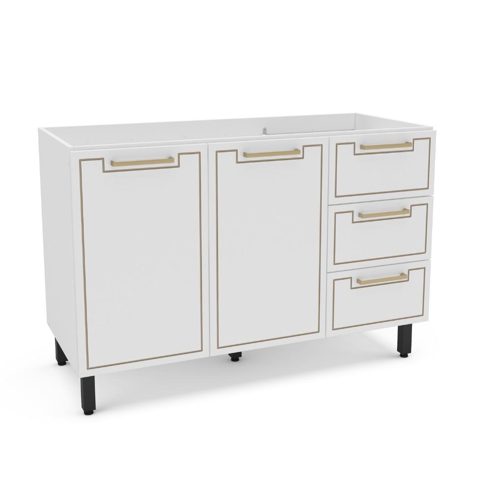 Balcão 2 Portas 3 Gavetas sem Tampo Amara Politorno Moveis - 1