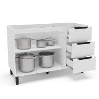 Balcão 2 Portas 3 Gavetas sem Tampo Meena Politorno Moveis - 2