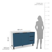 Balcão 2 Portas 3 Gavetas sem Tampo Meena Politorno Moveis - 3