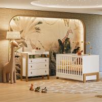 Quarto de Bebê Berço mini cama e Cômoda Fantasia Qmovi - 1