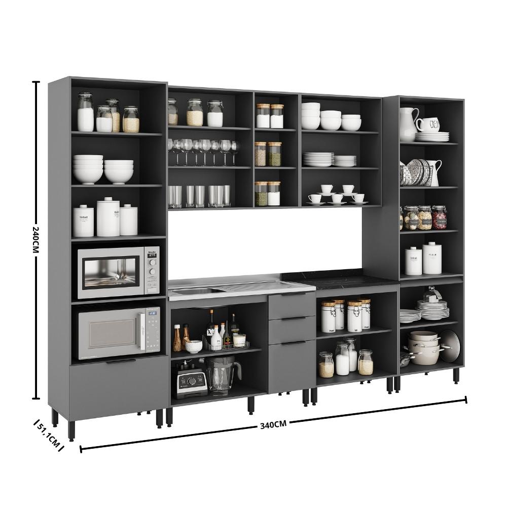 Cozinha Modulada 6 Peças sem Tampo Lumina Telasul - 4