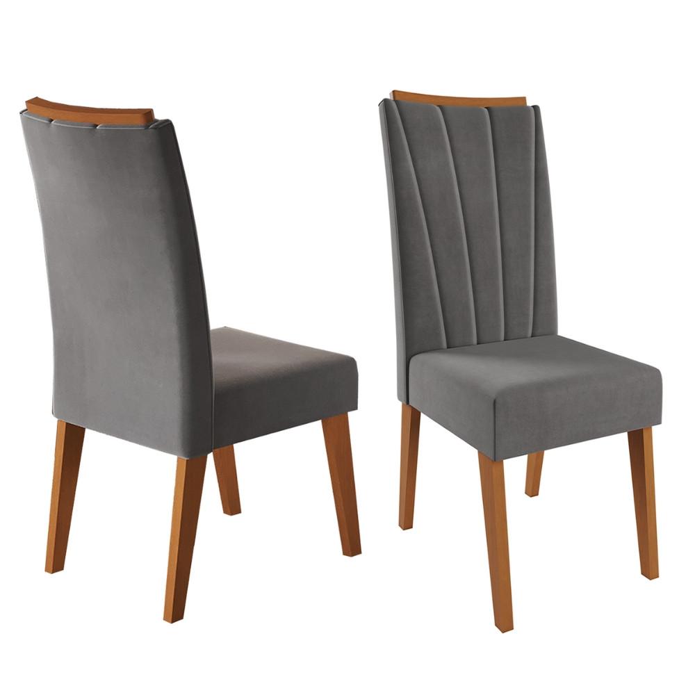 Conjunto Sala de Jantar Mesa Berlim com Tampo de Vidro 4 Cadeiras Safira Viero - 3