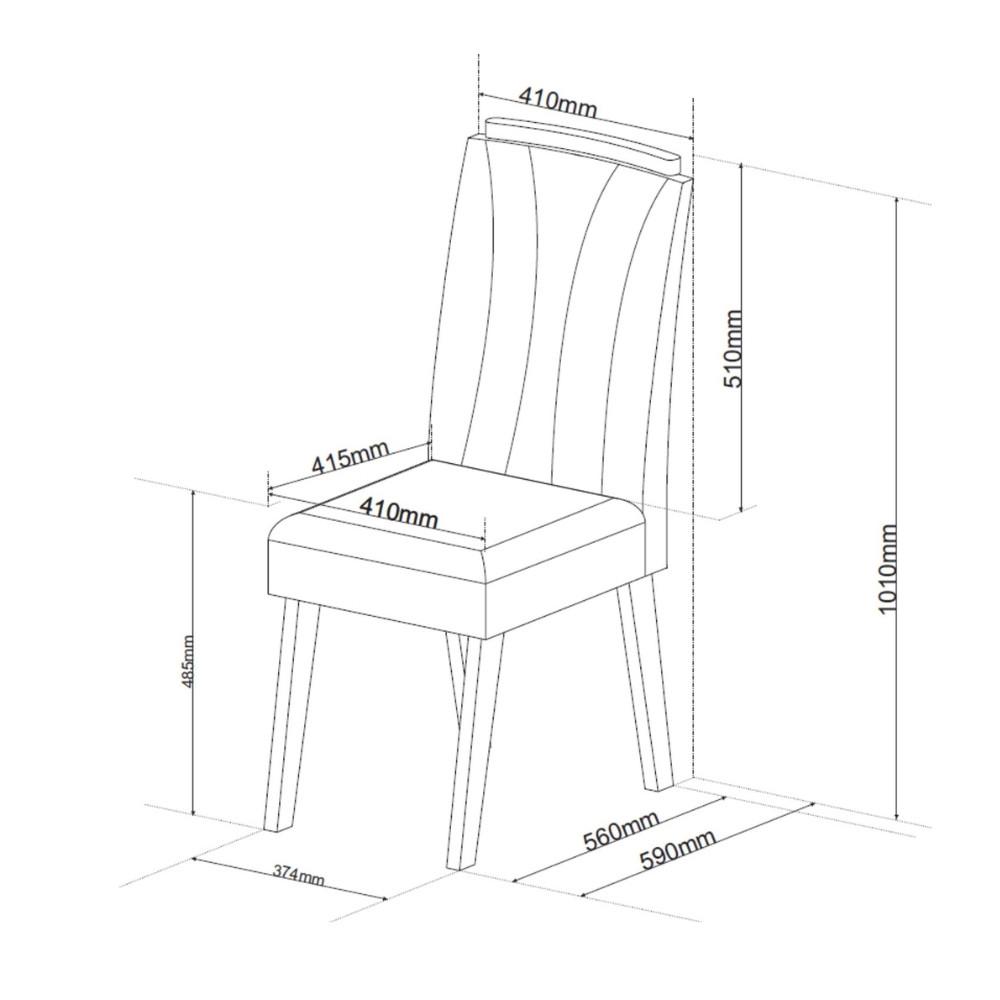 Conjunto Sala de Jantar Mesa Berlim com Tampo de Vidro 4 Cadeiras Safira Viero - 5