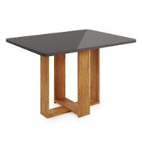 Conjunto Sala de Jantar Mesa Berlim com Tampo de Vidro 4 Cadeiras Safira Viero