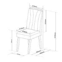 Conjunto Sala de Jantar Mesa Berlim com Tampo de Vidro 4 Cadeiras Safira Viero - 5