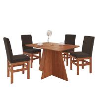 ConjuntoSala de Jantar Mesa 120cm e 4 Cadeiras Joli 150/14 Zamarchi - 2