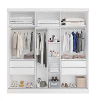 Guarda Roupa Casal com Espelho 3 Portas de Correr em MDF Capri Bianchi - 3