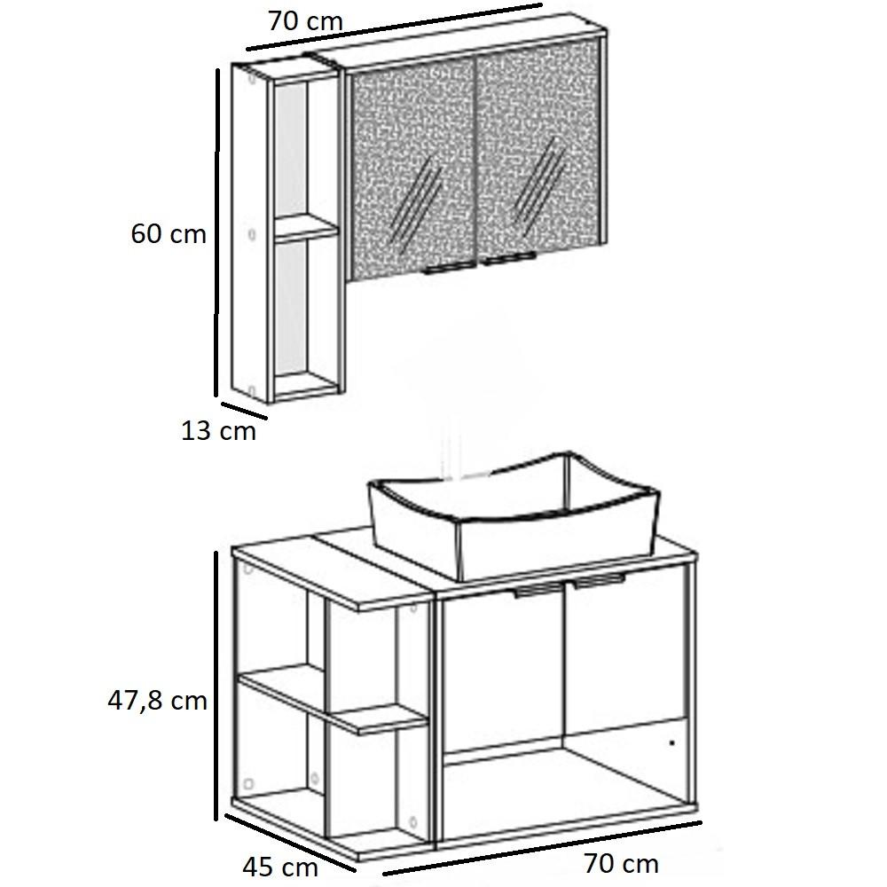 Conjunto para Banheiro com Cuba 4 Portas Ibiza Bechara - 4
