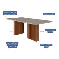 Conjunto Sala de Jantar Mesa 210cm Ester com 8 Cadeiras Carla Cimol - 6