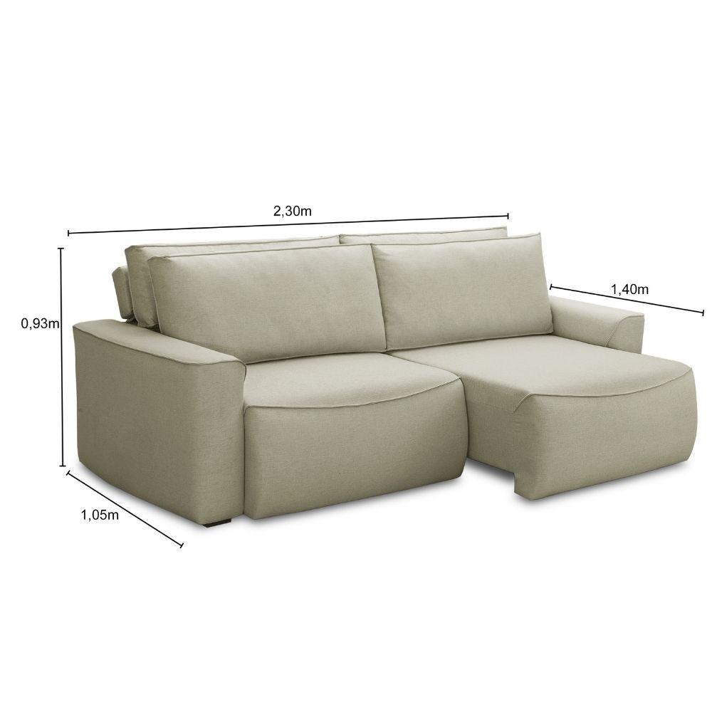 Sofá 3 Lugares Retrátil e Reclinável Linho Nobile Ferguile - 3