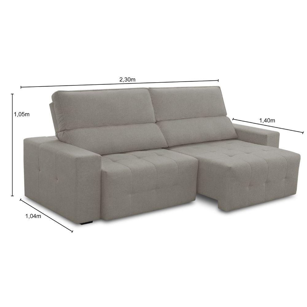 Sofá 3 Lugares Retrátil e Reclinável Veludo Village Ferguile - 3