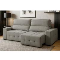 Sofá 3 Lugares Retrátil e Reclinável Veludo Village Ferguile - 1