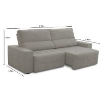 Sofá 3 Lugares Retrátil e Reclinável Veludo Village Ferguile - 3