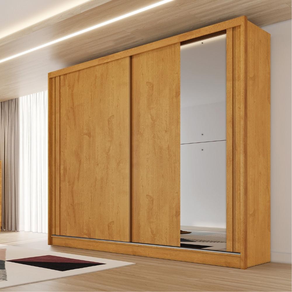 Guarda Roupa Casal Flex com 1 Espelho 2 Portas de Correr Em MDF Monterey Made Marcs - 1