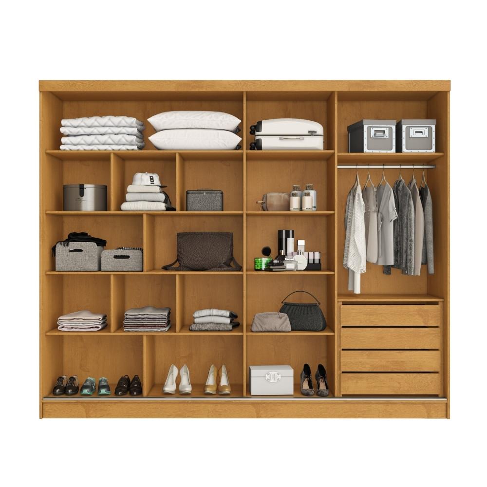 Guarda Roupa Casal Flex com 1 Espelho 2 Portas de Correr Em MDF Monterey Made Marcs - 4