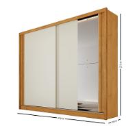 Guarda Roupa Casal Flex com 1 Espelho 2 Portas de Correr Em MDF Monterey Made Marcs - 5