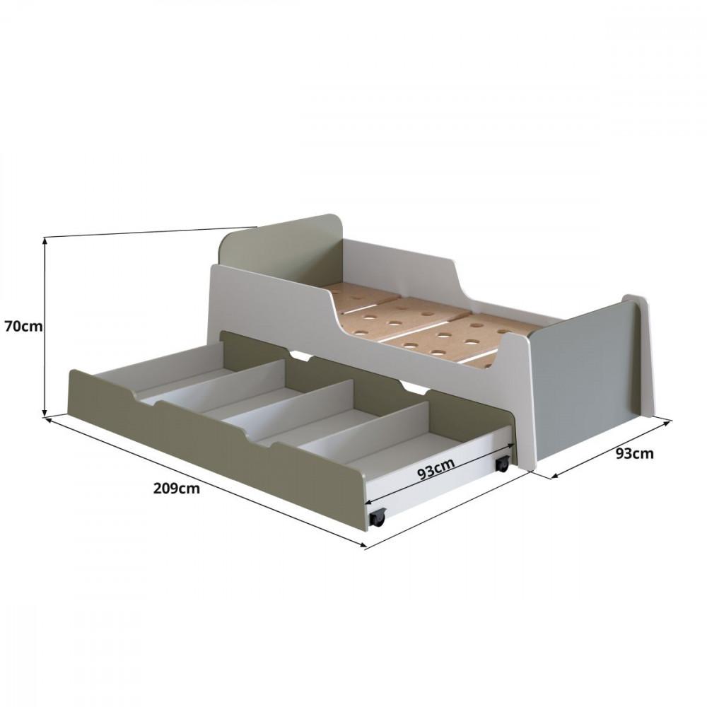 Cama Infantil  Solteiro Mick com Baú Auxiliar em MDF Mobikasa - 4