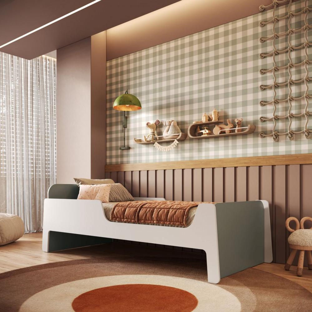 Cama Infantil  Solteiro Mick com Baú Auxiliar em MDF Mobikasa - 9