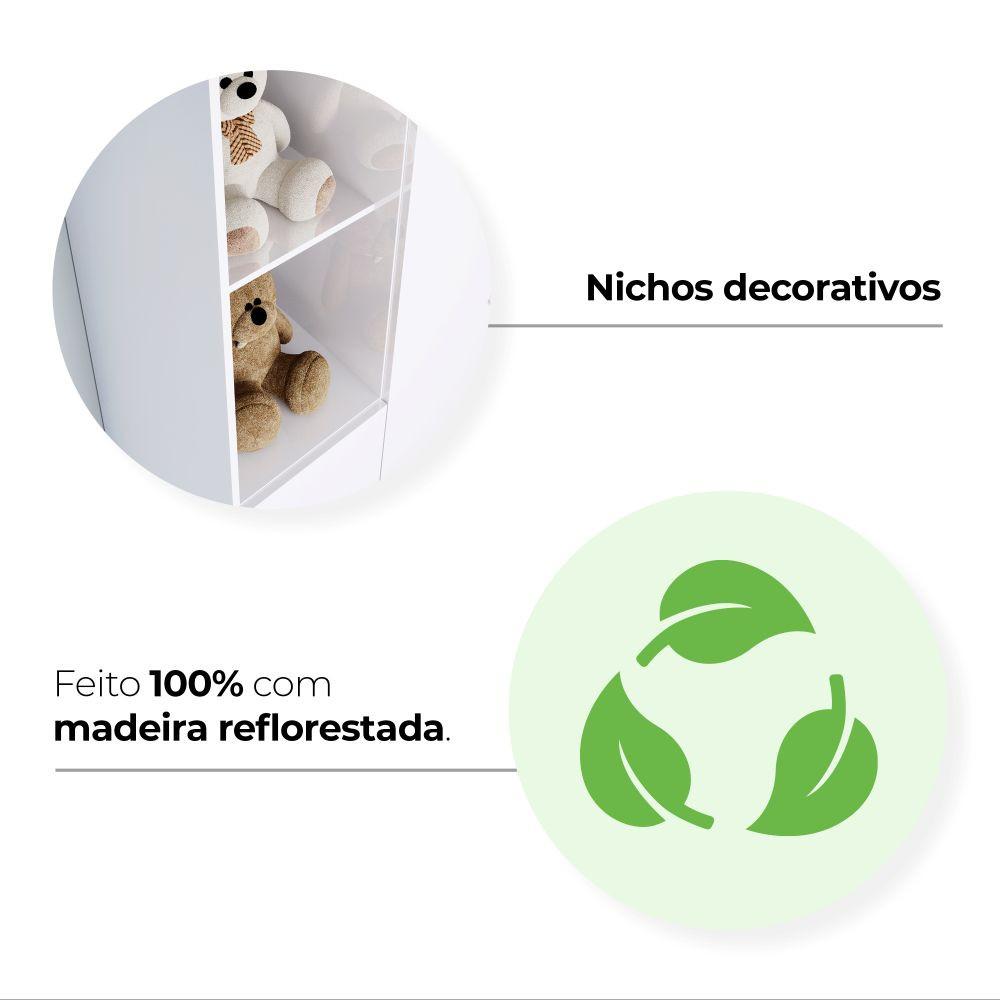 Guarda Roupa Infantil 3 Portas 2 Gavetas Bala de Menta IA110 Henn - 9