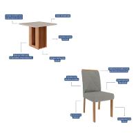 Conjunto Sala de Jantar Mesa Ariela com 4 Cadeira em MDF Clarice Cimol - 3