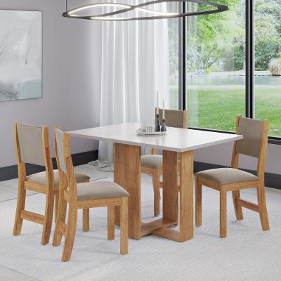 Conjunto Sala de Jantar Mesa Milani com 4 Cadeiras Sol Viero
