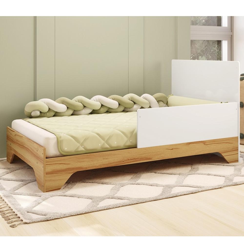 Quarto de Bebê com 2 Berço Mini Cama Guarda Roupa 3 Porta 2 Gavetas com Janela Popy Retrô Peroba - 6